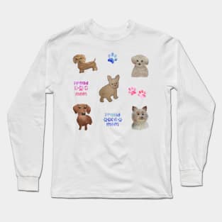 Watercolor cute dogs stickers set puppy puppies watercolour Long Sleeve T-Shirt